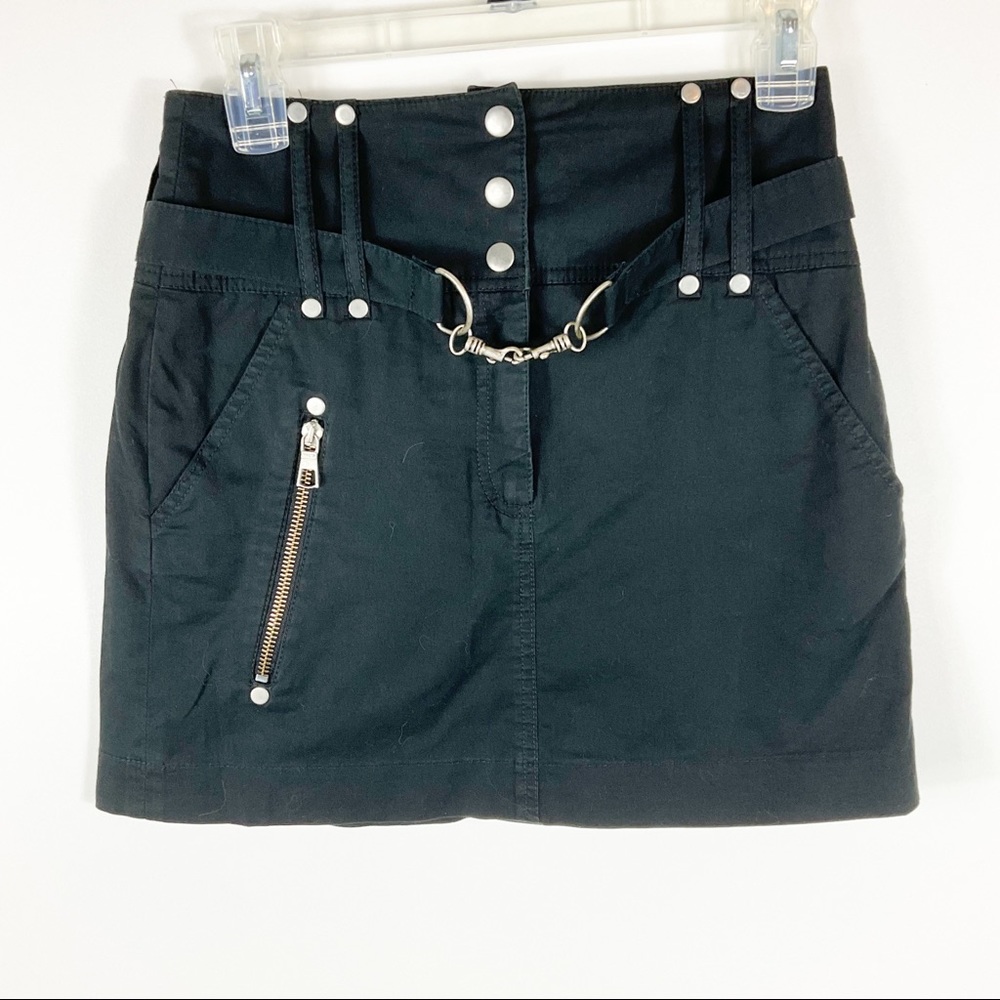 Y2K H&M Punk Goth Mini Skirt Black size 0
